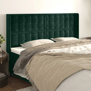 Testiera ad Orecchio Verde Scuro 163x16x118/128 cm in Vellutocod mxl 73767