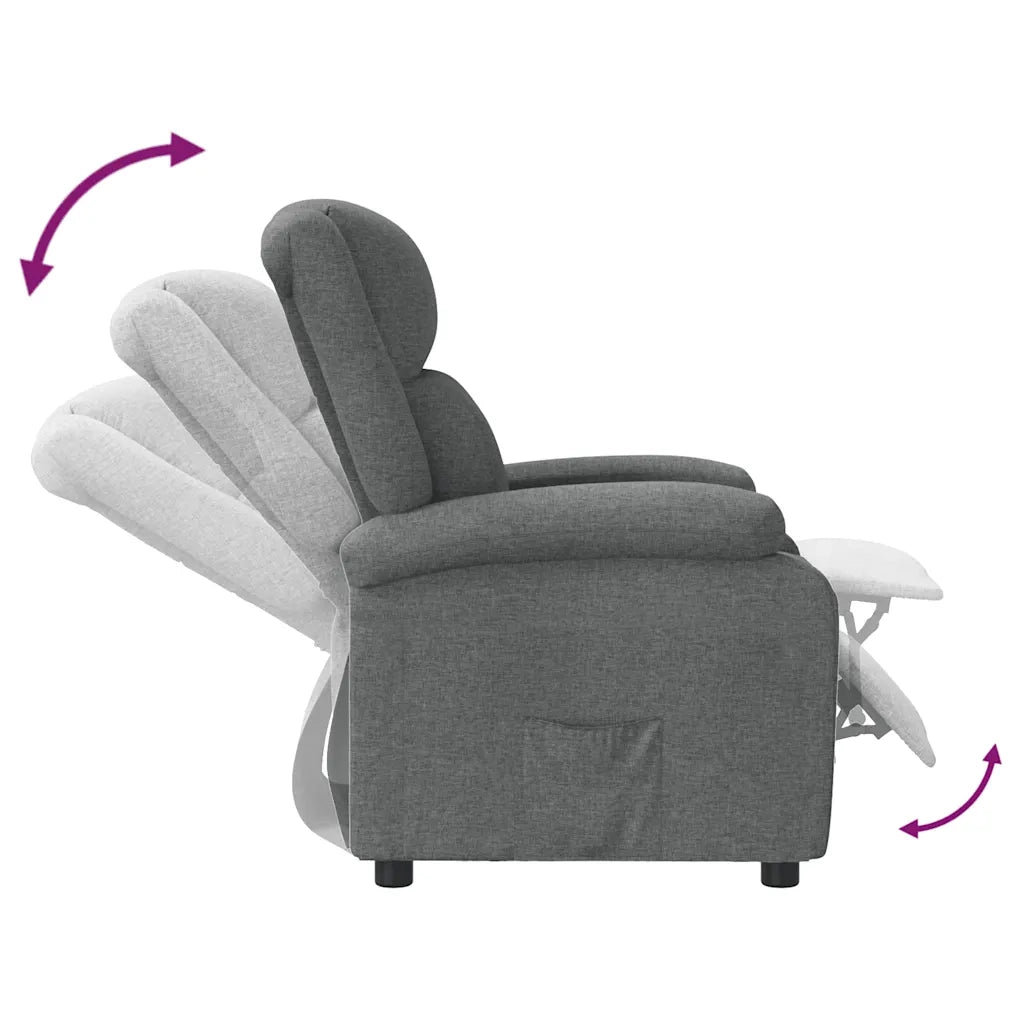 Divano Sedia-Poltrona Reclinabile in Tessuto Grigio Scuro 183556