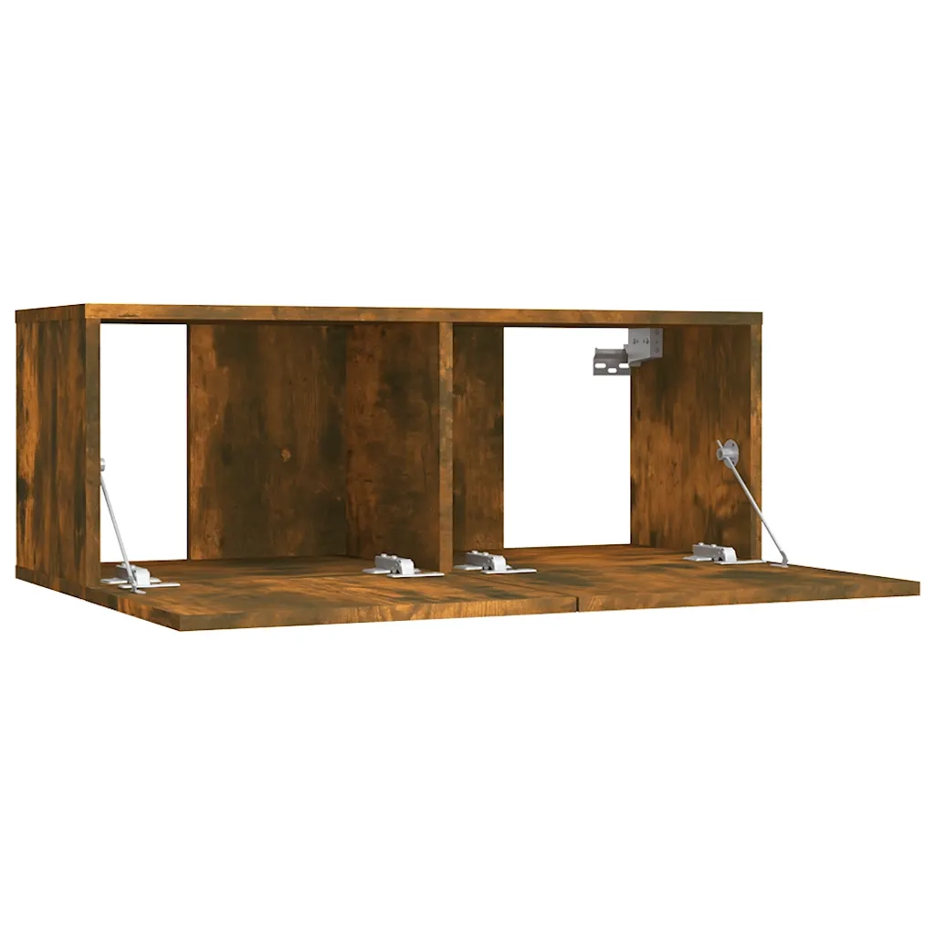 Mobile TV-Credenza per TV-Console TV Rovere Fumo 80x30x30 cm in Legno Multistrato