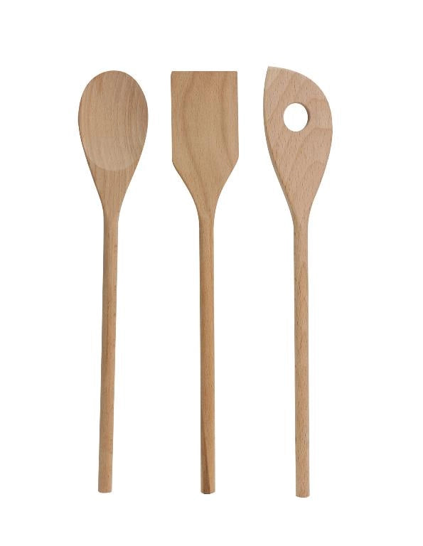 Set 3 Pezzi Mestolame Cucchiaie in Legno 30 cm Pedrini