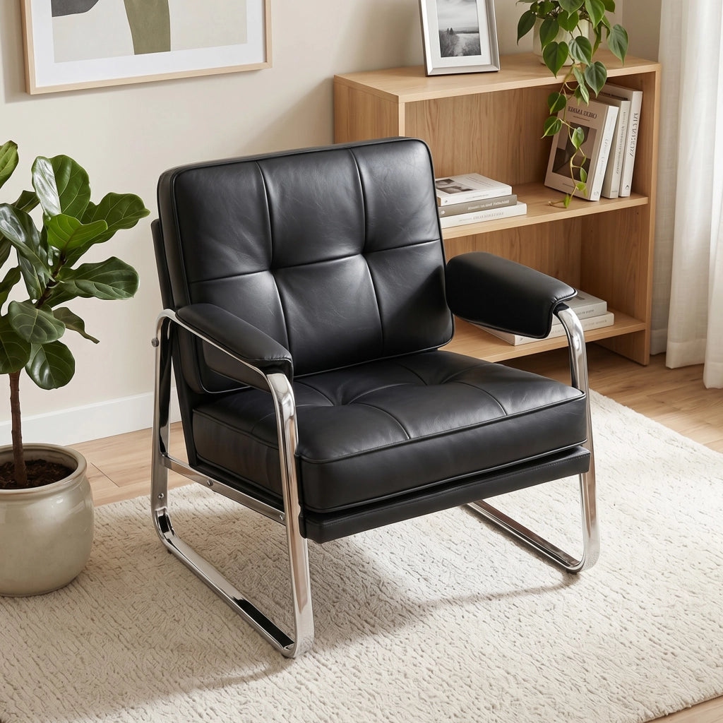 Poltrona relax reclinabile in similpelle ¨C zephmum ¨C nera, metallo, 140x