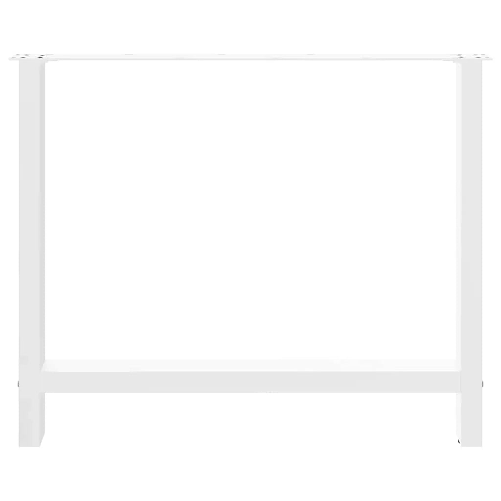 Set di 2 gambe regolabili per tavolo da pranzo dal design moderno 100 x 73 cm in acciaio bianco 02_0057561