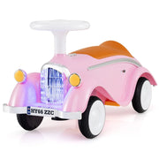 Veicolo cavalcabile per bambini con volante clacson e ruote silenziose 74 x 29 x 36 cm design retrò per bambini piccoli PP rosa 20_0018014