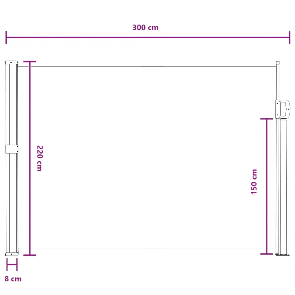 Tenda laterale retrattile-Tenda parasole per balcone Grigio 300 x 220 cm Poliestere