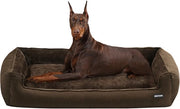 Cuscino per cani, banco per cani, letto per cani, guinzaglio per cani rimovibile e lavabile, colore marrone, dimensioni 120 x 90 x 30 cm