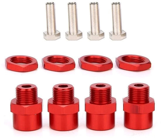 Adattatore a 5 facce - 12 mm su 17 mm - ideale per autoaccessori - rosso - perfetto per l'adattamento - set completo - adatto per RC D4