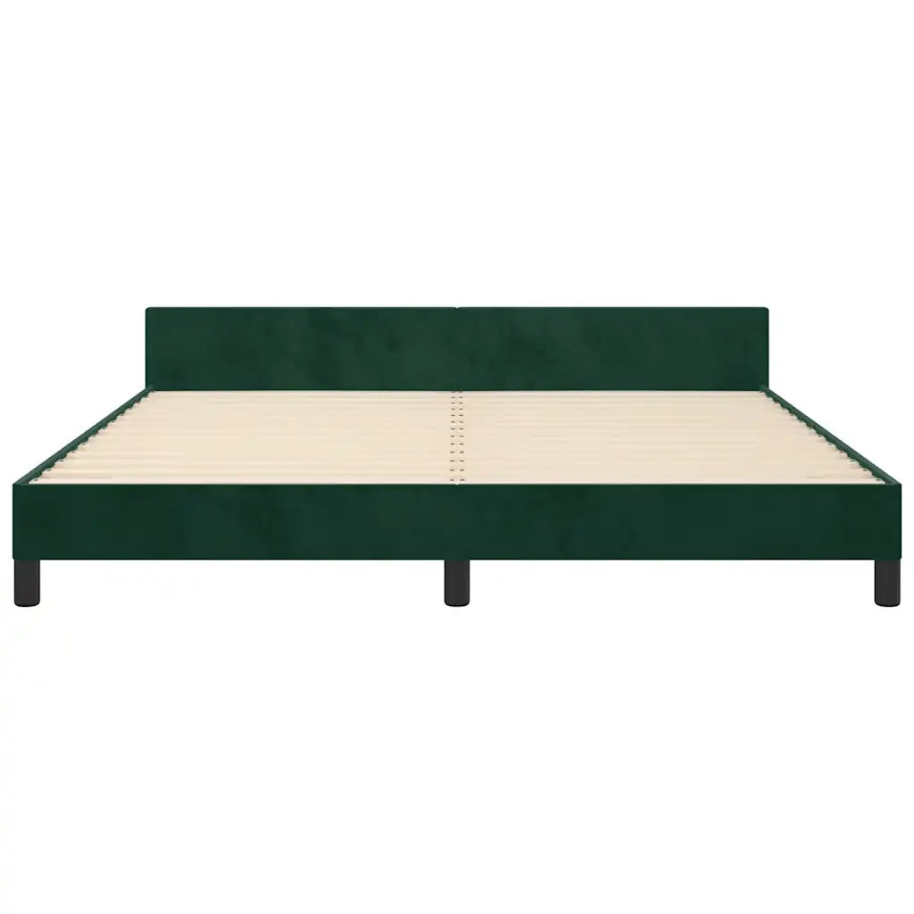 Giroletto con Testiera Verde Scuro 180x200 cm in Velluto