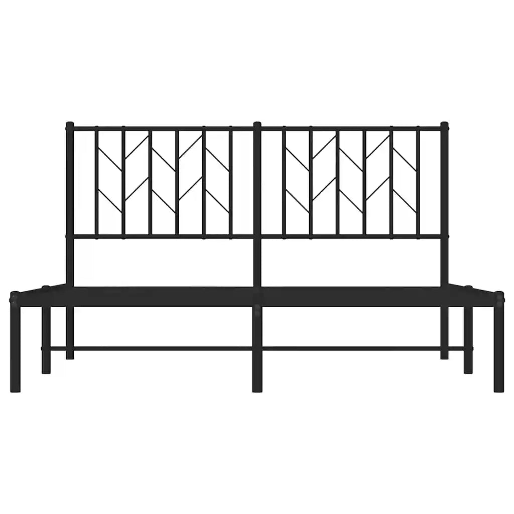 Giroletto con Testiera in Metallo Nero 140x190 cm 374437
