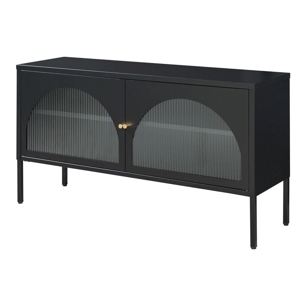 Mobile porta TV mensola porta TV per soggiorno 115 x 35 x 64 cm nero opaco 03_0010063