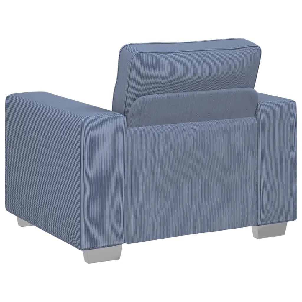 Divano-Poltrona-Sofa Relax-Divanetto Sedia Blu 60 cm Tessuto di velluto a coste