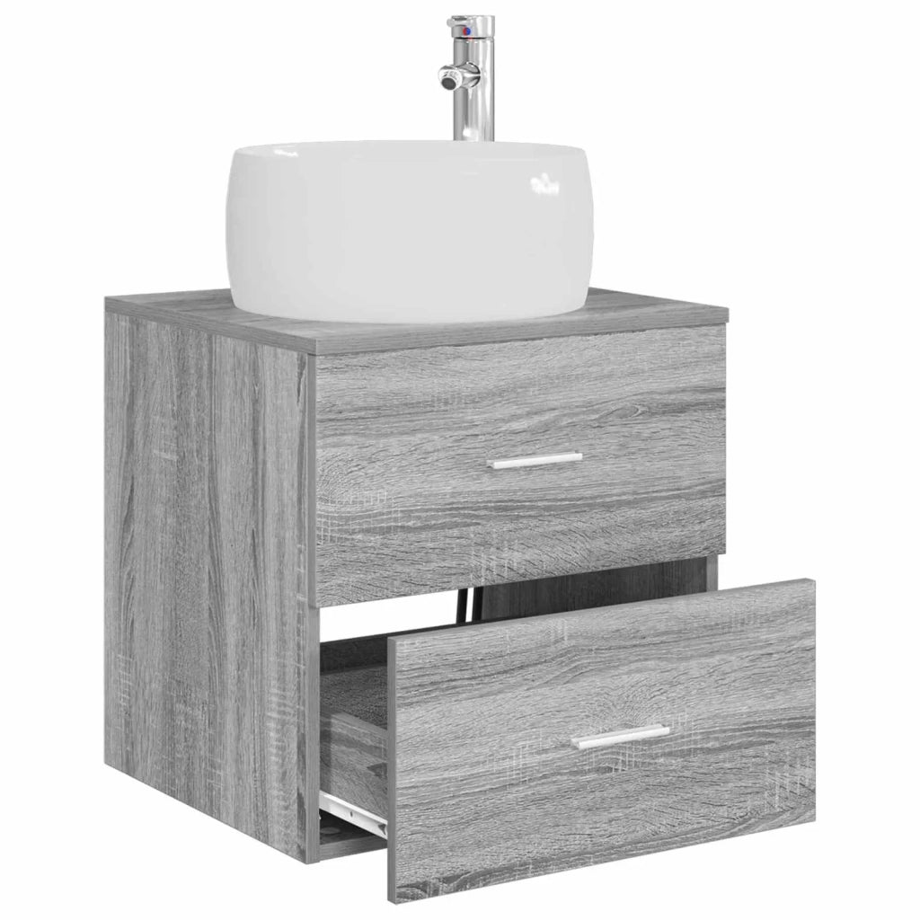 Mobile Lavabo da Parete Sonoma grigio 49,5 x 44,5 x 66 cm 890315