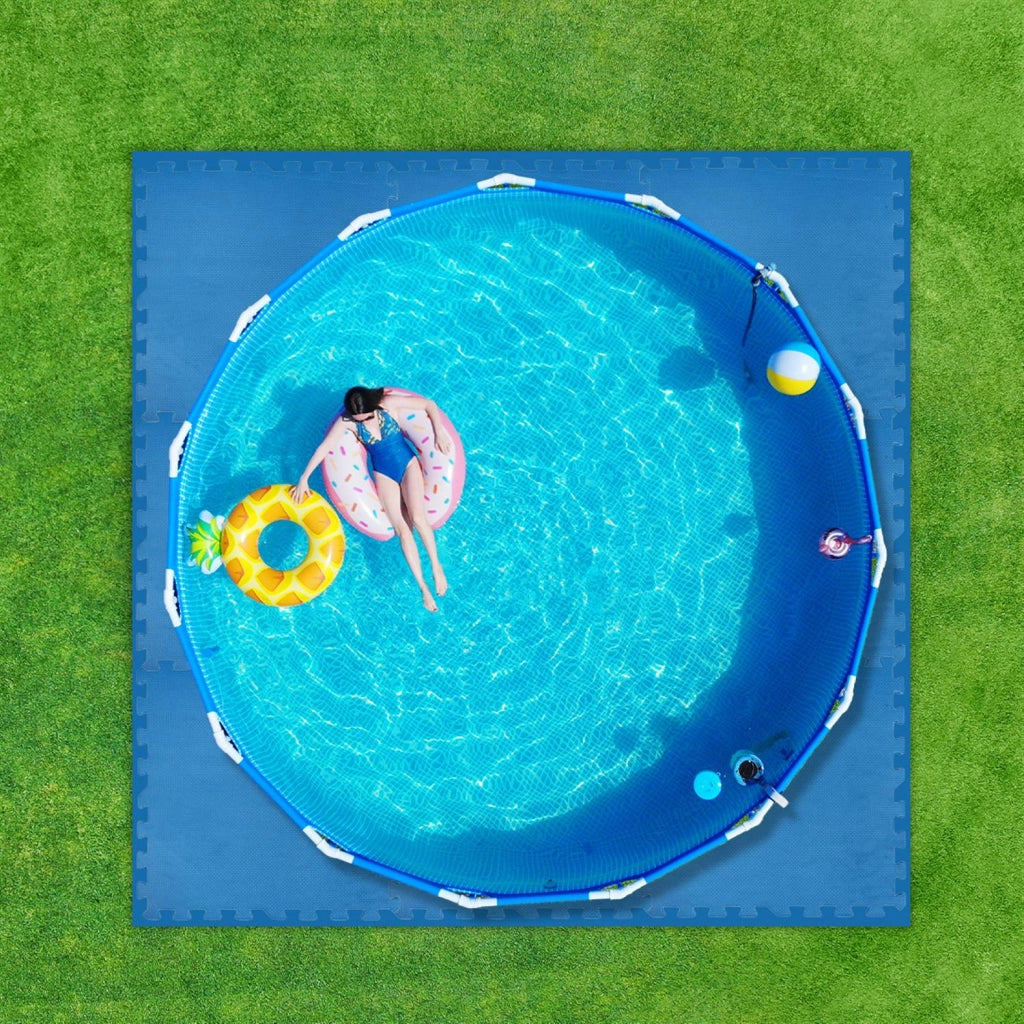 TAPPETINO EVA SOTTO PISCINA 9 PZ PIASTRELLE 50X50 CM SPESSE 3 MM MORBIDE ANTISCIVOLO