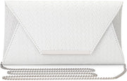Clutch in PU e pelle per donna, elegante borsa da sera, tasca a catena per cerimonia di nozze, borsa da spalla per donna, piccola borsa da polso #2