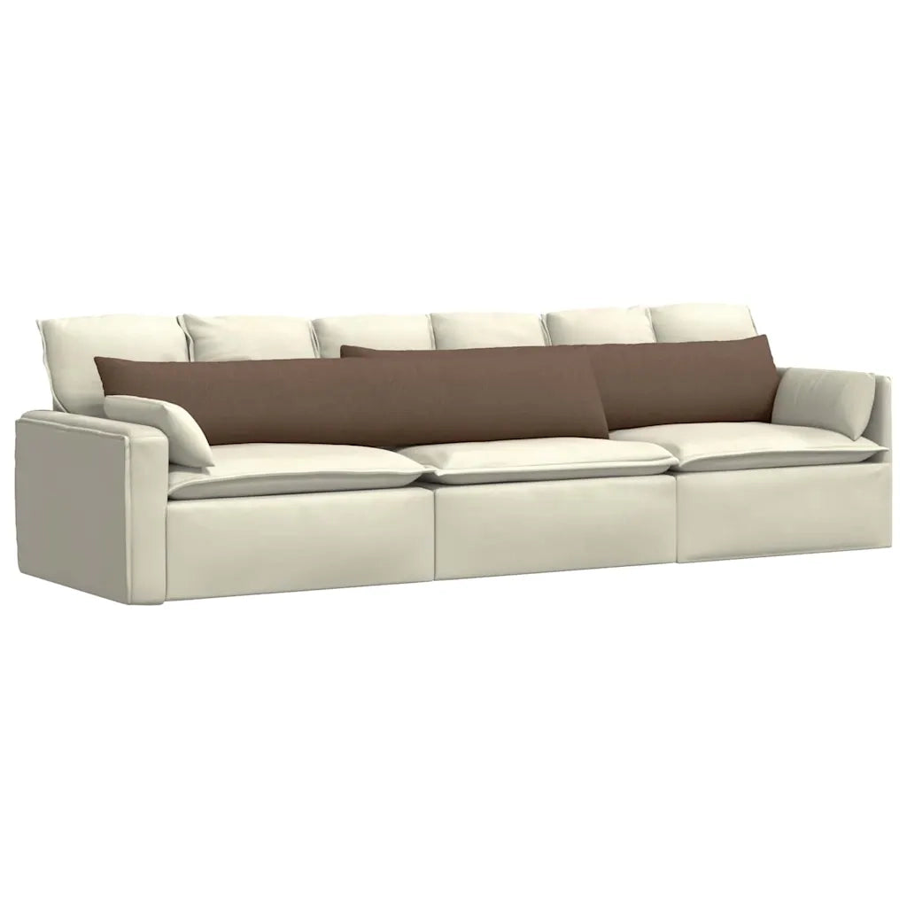 Cuscini da Divano 2 pcs Marrone 200 x 40 cm Tessuto