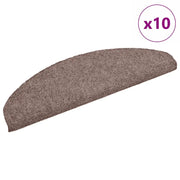 Tappetini per scale autoadesivi 10 pz | Gradini per Scale 65x21x4 cm Marrone Chiaro semicircolari grandi