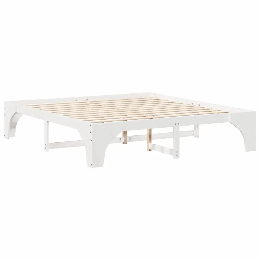 Struttura del letto Bianco 200 x 200 cm Pino massello 872975