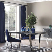 Tavolo grigio laccato lucido 185x95x78h