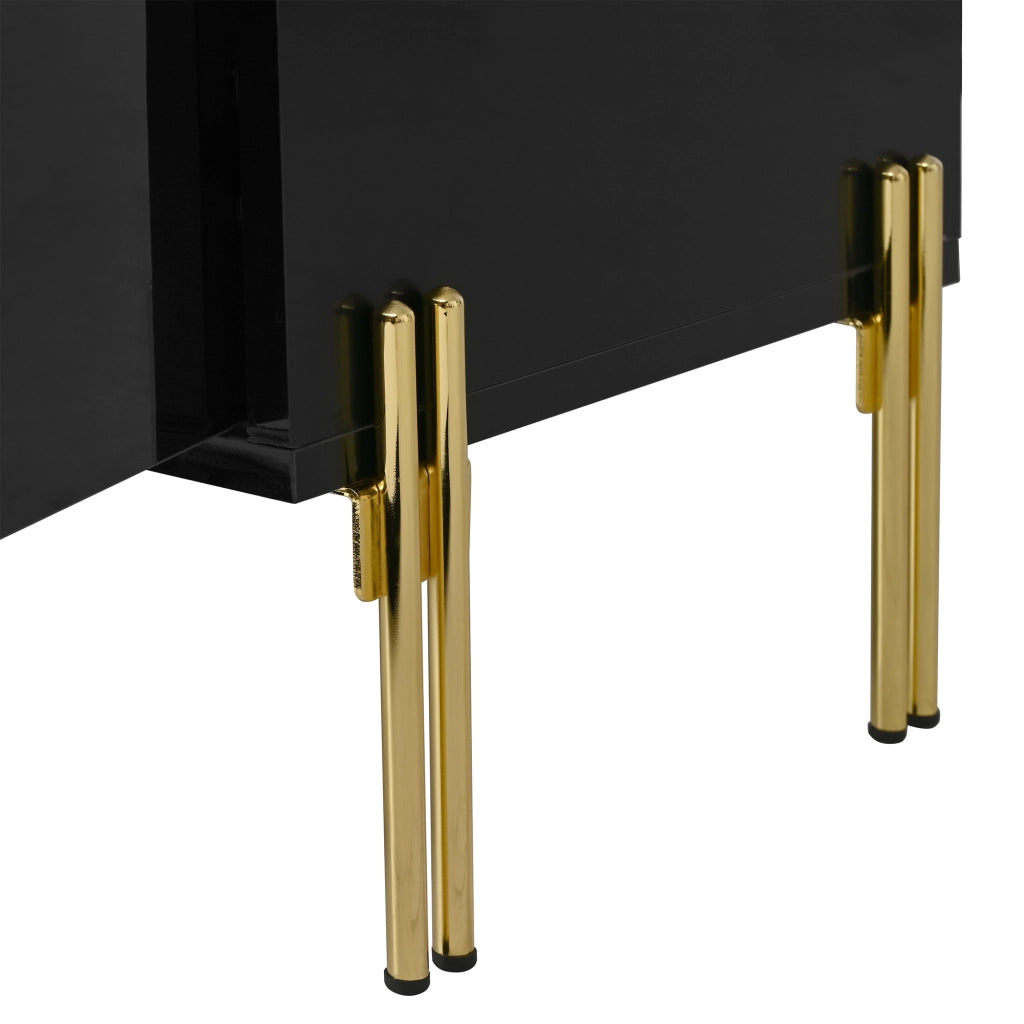 Mobile TV con 4 ante; passacavi preforati; finitura lucida e piedi in metallo; per soggiorno; 170 Ã— 38 Ã— 50 cm