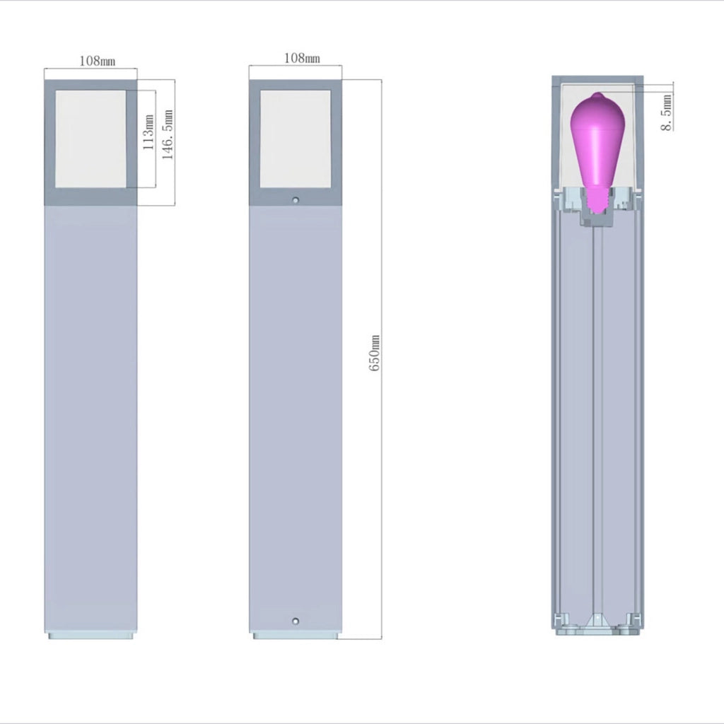 FACADO II ANGULAR Lampione da giardino lampada LED E27 IP65 palo luminoso moderno luce esterni sentiero viale 230V 65cm Grigio scuro diffusore fume'