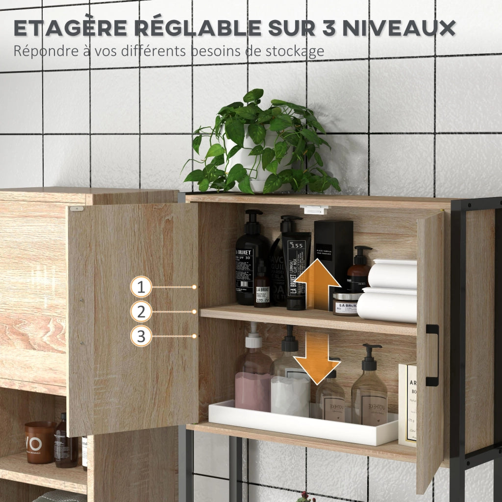 Mobile Bagno Sospeso con Ante e Ripiano Aperto ¨C zephmum ¨C Bianco 60x30x30