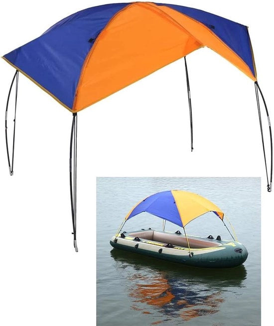 Imbarcazione Inflabile con Ombrellone a Soffitto e Cappuccio - Adatta per 4-5 Persone - Ideale per la Pesca