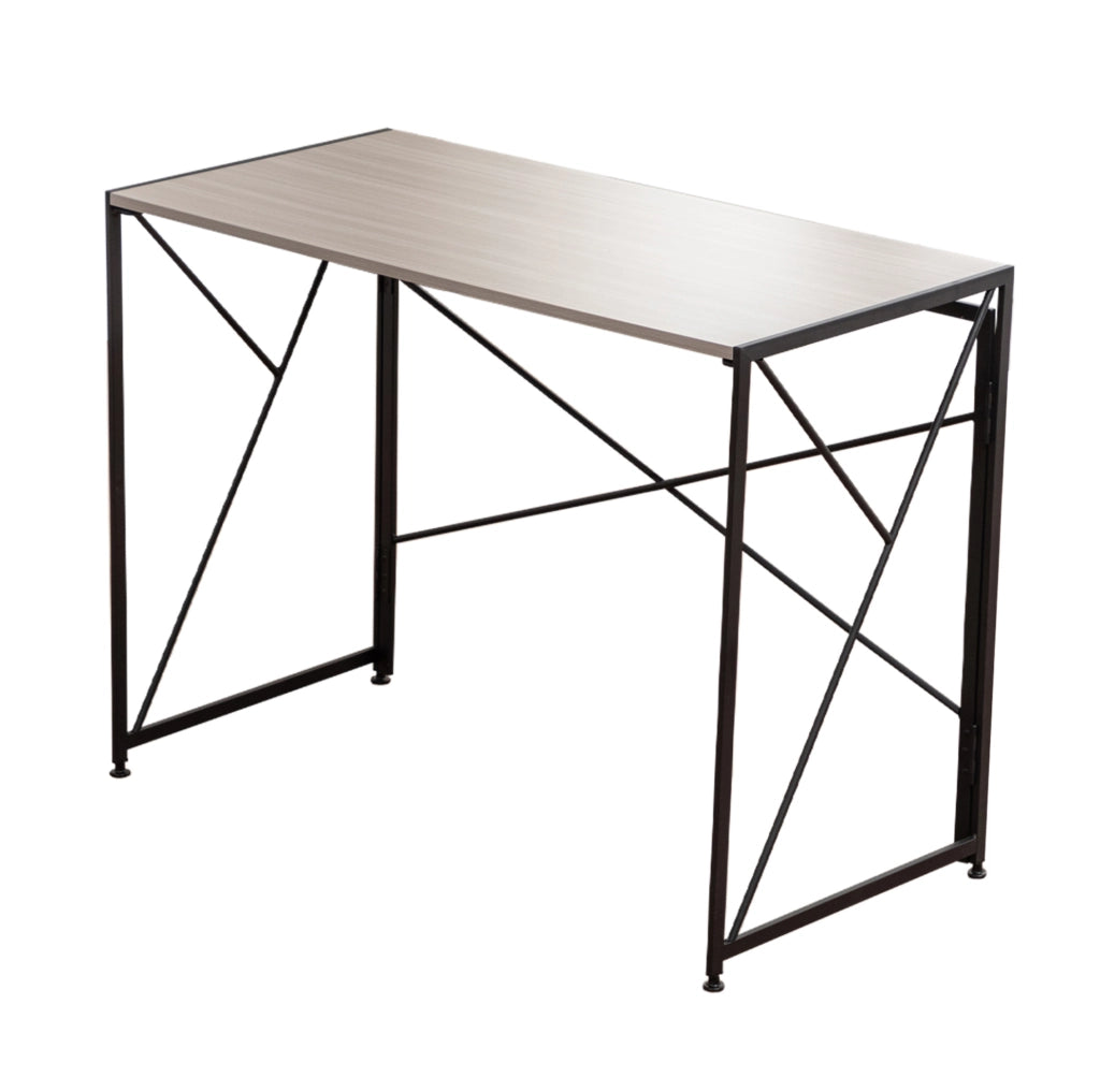 Scrivania pieghevole 99x50x75 cm in MDF e metallo; naturale