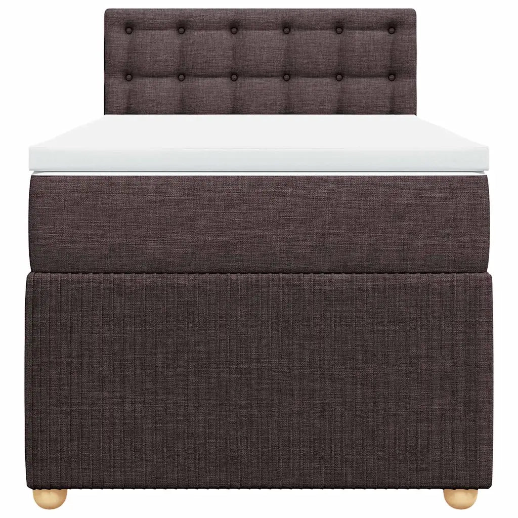 Giroletto a Molle con Materasso Marrone Scuro 90x190cm Tessuto