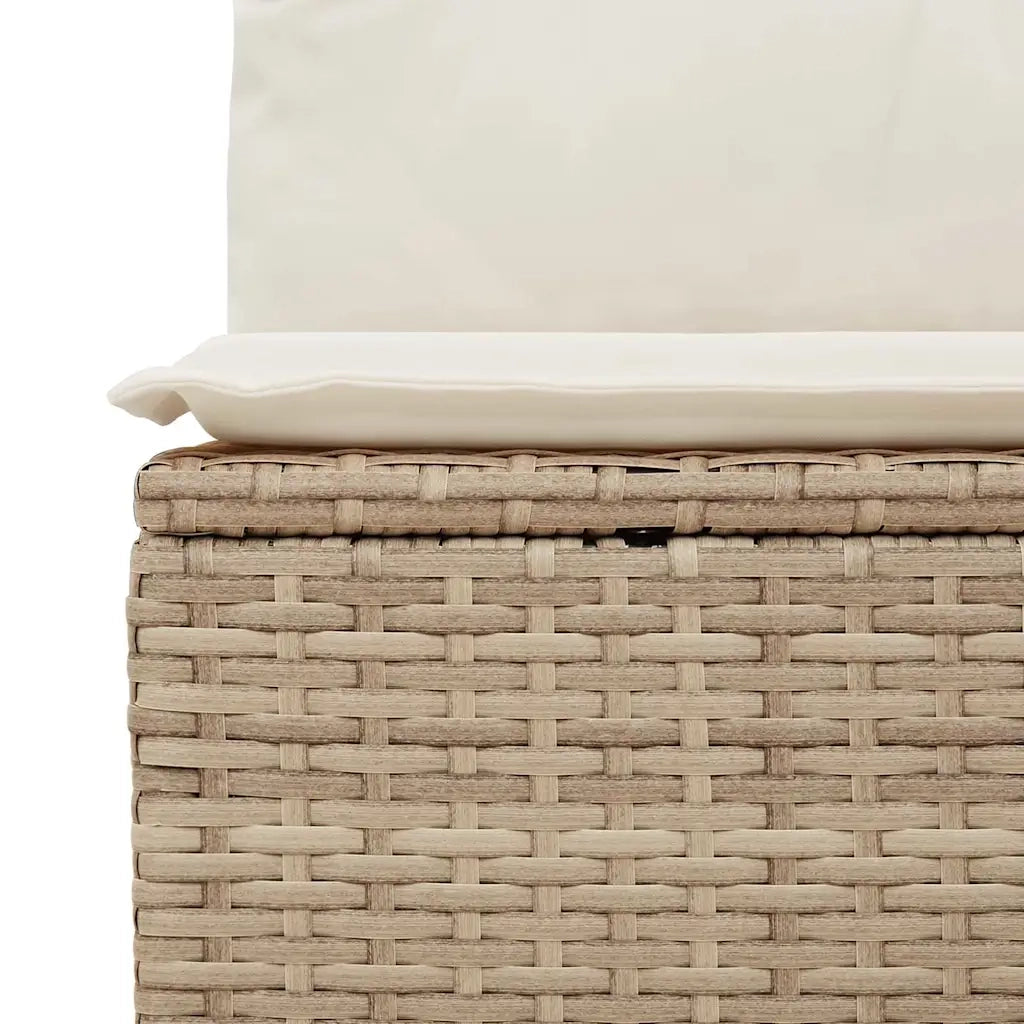 Set Divano da Giardino 5 pz con Cuscini Beige in Polyrattan 3267098