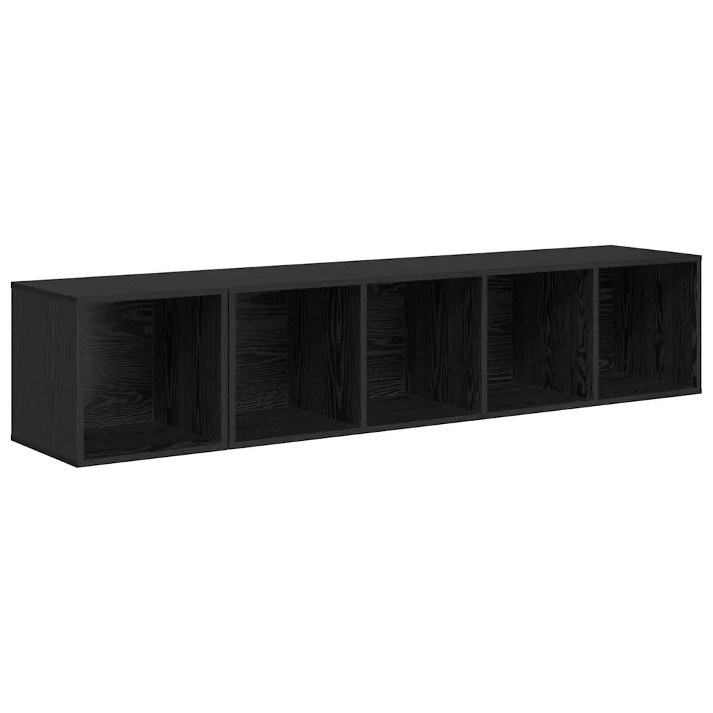 Set di mobili TV 2 pz-Set di 2 Credenza per TV Rovere Nero Legno multistrato