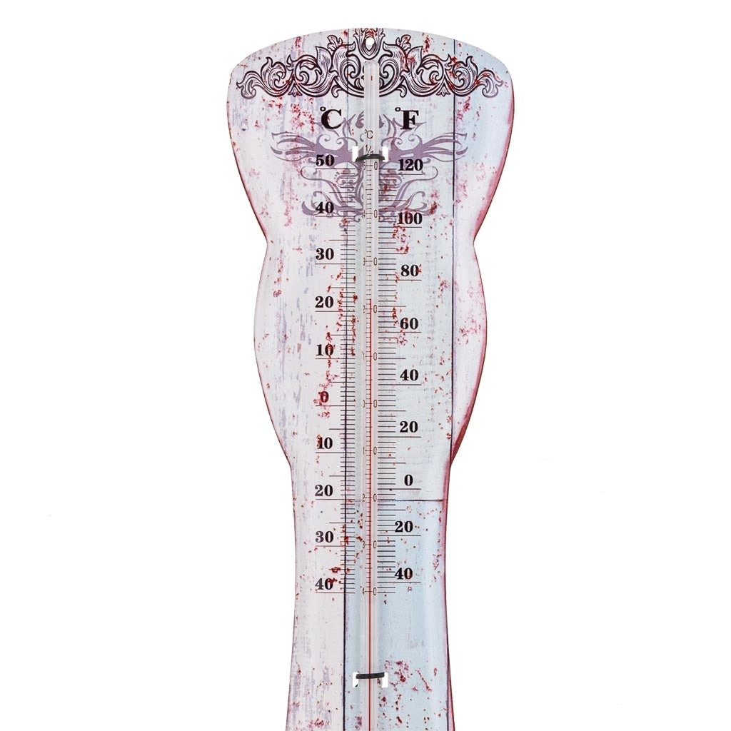 Termometro da parete in metallo bianco 47,5x15x1h