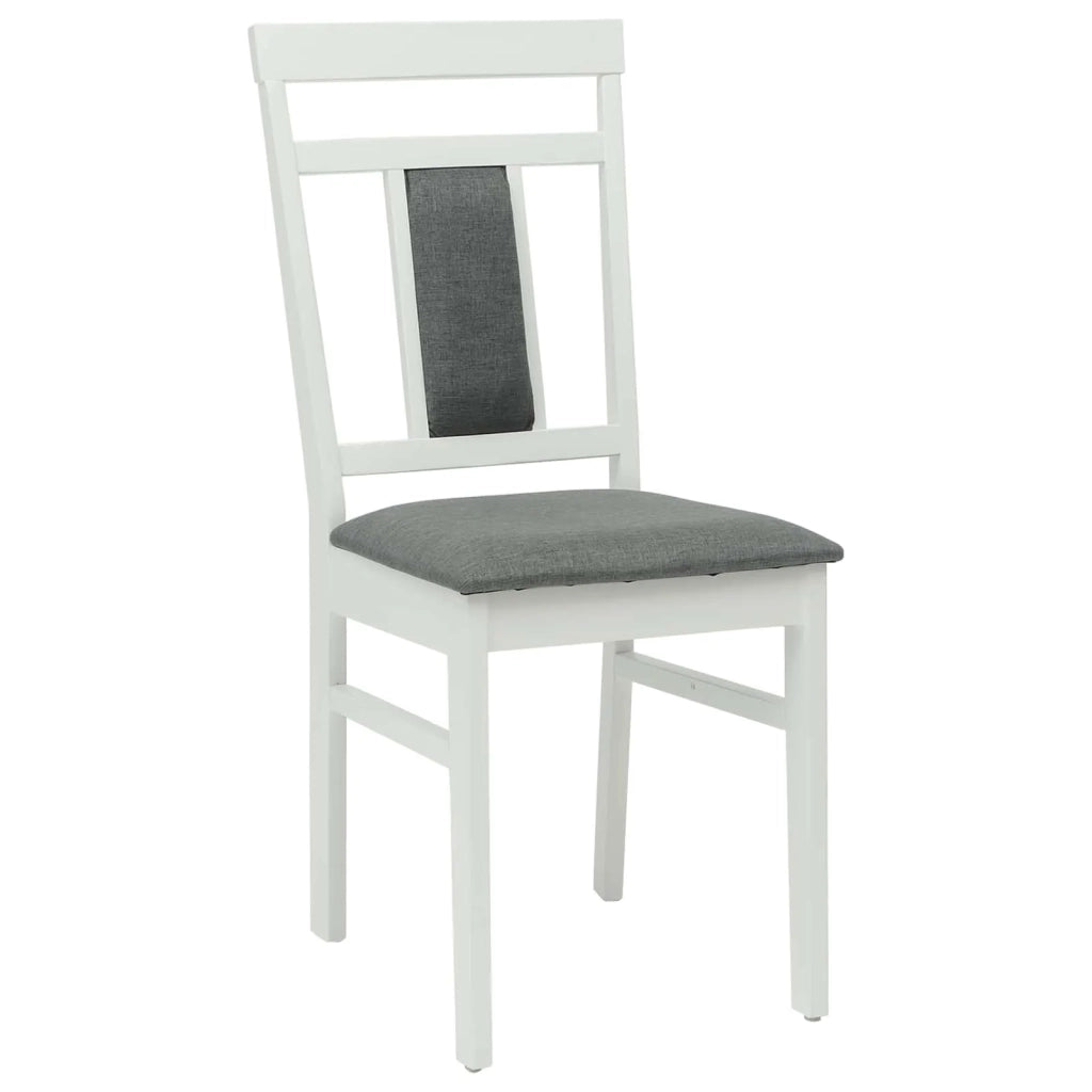Sedia da pranzo 2 pcs Bianco e Grigio Legno di gomma solido