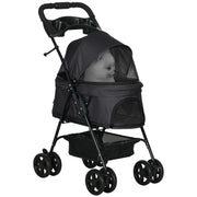 Passeggino pieghevole per cani e gatti ¨C Xylo ¨C tessuto Oxford 300D impermeabile con cestino portaoggetti
