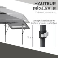 Gazebo Pop-up da Giardino Pieghevole 5 x 3 m, Tessuto Oxford con 2 Pareti Regolabili, Sacca per Trasporto con Ruote Inclusa, Grigio