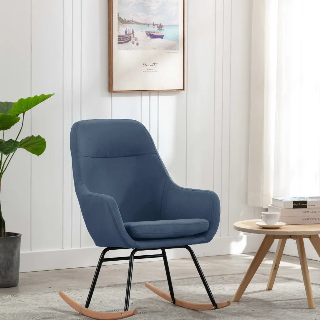 Sedia a Dondolo Blu in Tessuto CFW9785726