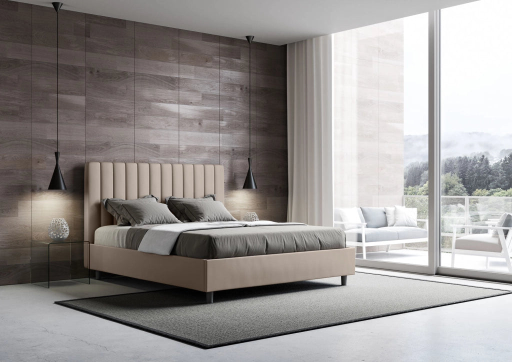 Letto Matrimoniale 160x190 cm con Rete Agueda Tortora