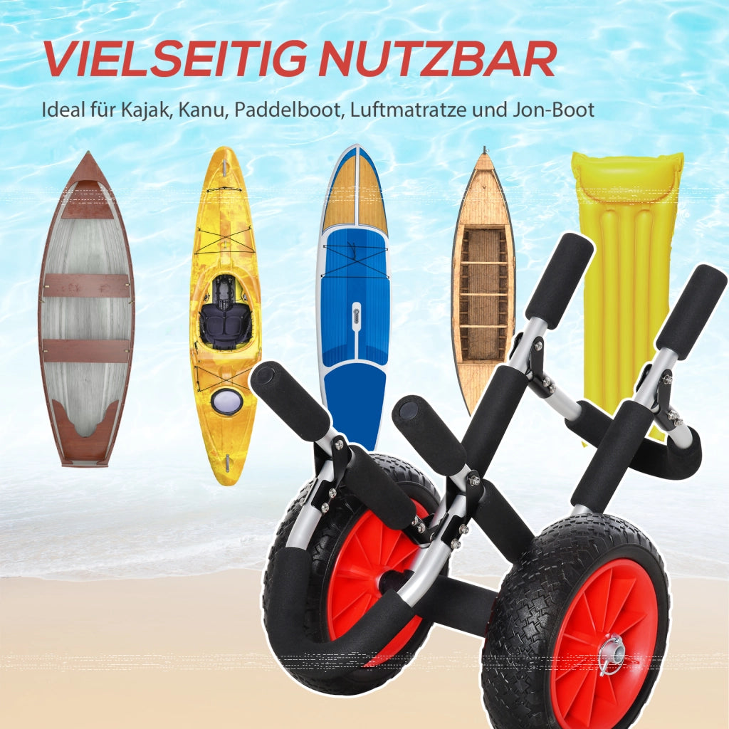 Carrello pieghevole per tavole da surf e kayak ¨C zephmum ¨C nero, alluminio, 45 kg