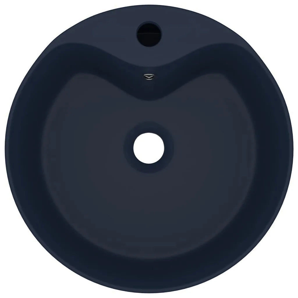 Lavandino con Troppopieno Blu Scuro Opaco 36x13 cm in Ceramica 147034