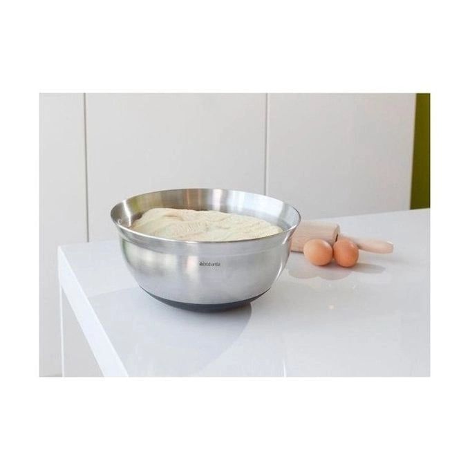 Brabantia 363863 Profile Ciotola da Cucina 3 l con Base Antiscivolo in Silicone Scala di Misurazione Interna Acciaio Inox Satinato colore Nero