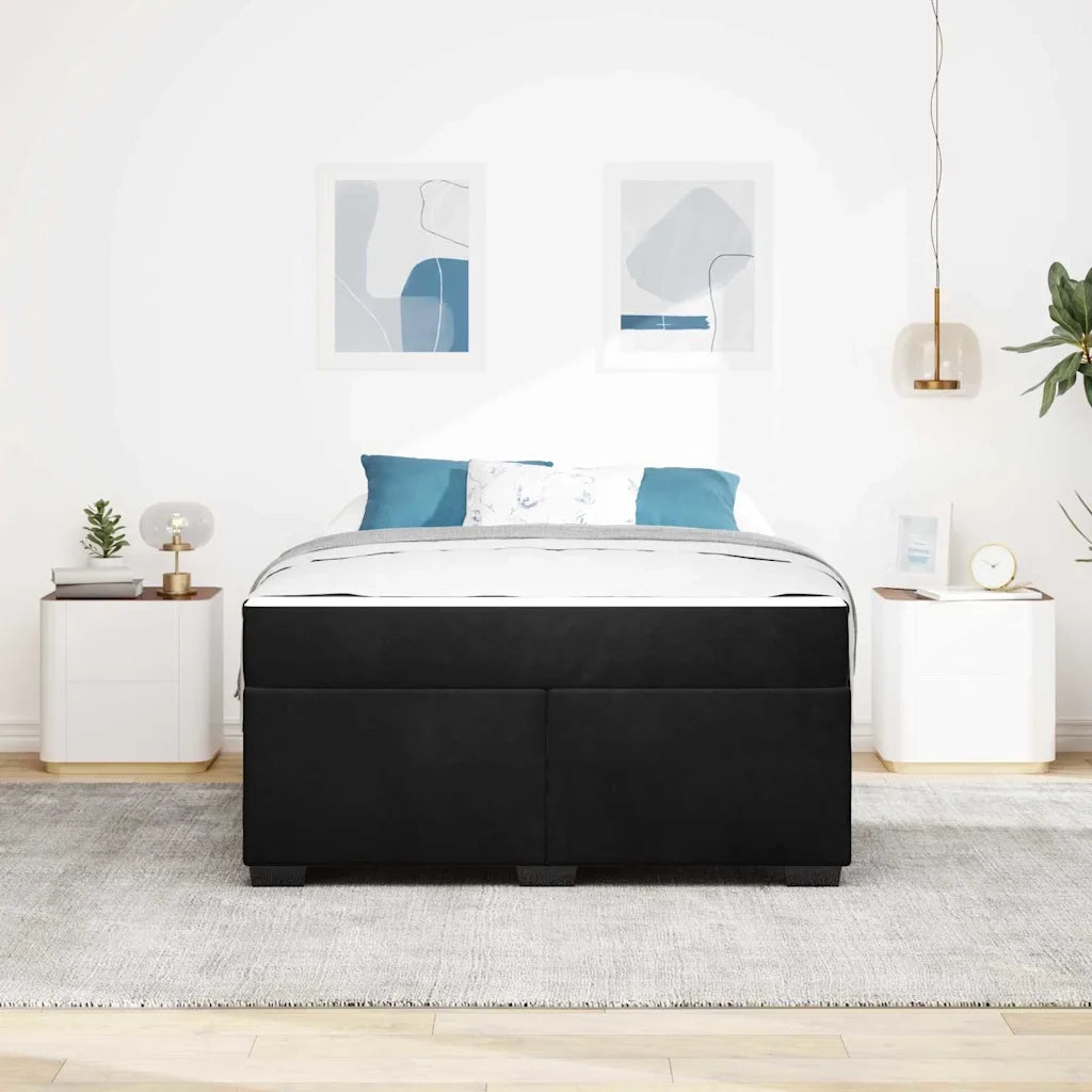 vidaXL Struttura letto con materasso Nero 160 x 200 cm Velluto