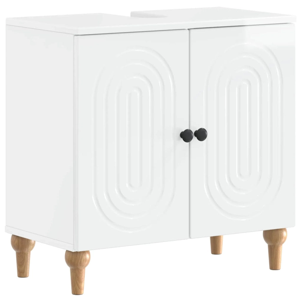 Armadio per Lavabo da Bagno ALKMAAR Bianco Lucido 896129