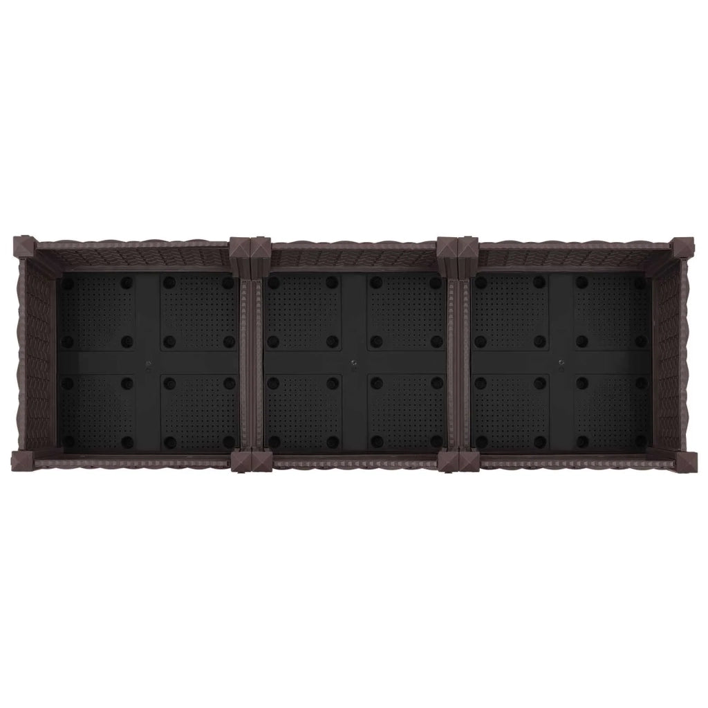 Vaso da Giardino con Ruote Marrone 120 x 40 x 33 cm PP 3423041