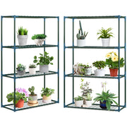 Scaffale piante ¨C zephmum ¨C 2 pezzi, 4 ripiani, verde, 70x27x110 cm