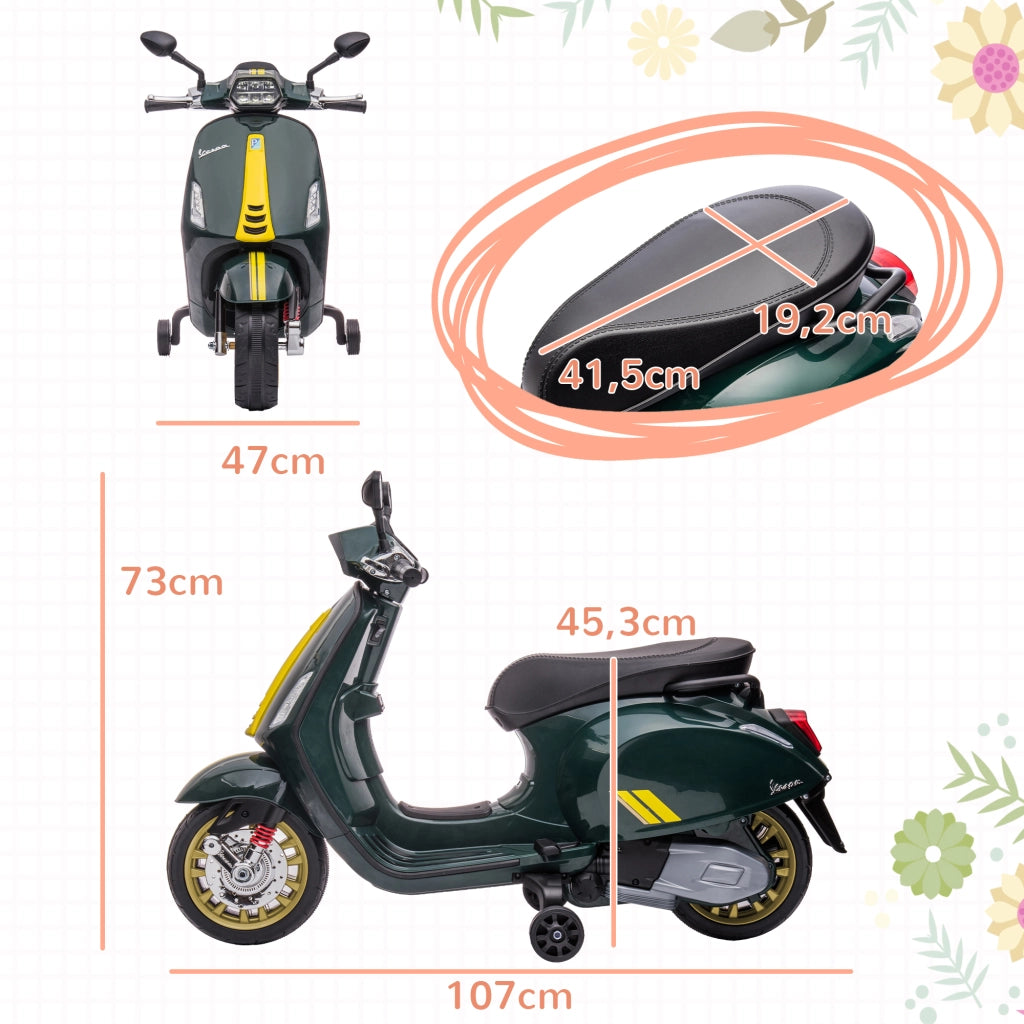Scooter Vespa Bambini 6V ¨C zephmum ¨C Verde 107x47x73 cm