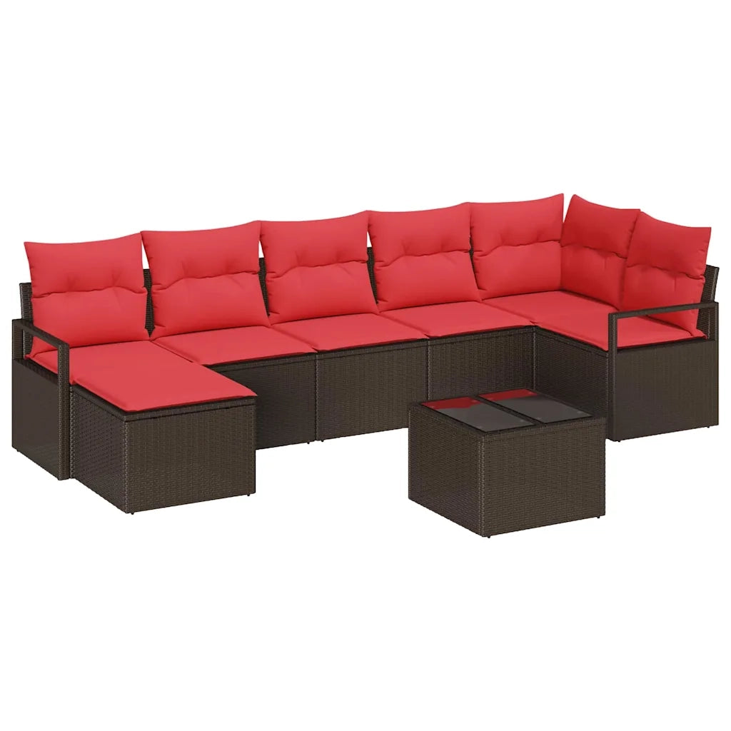 Set di divani 8 pcs Marrone polyrattan