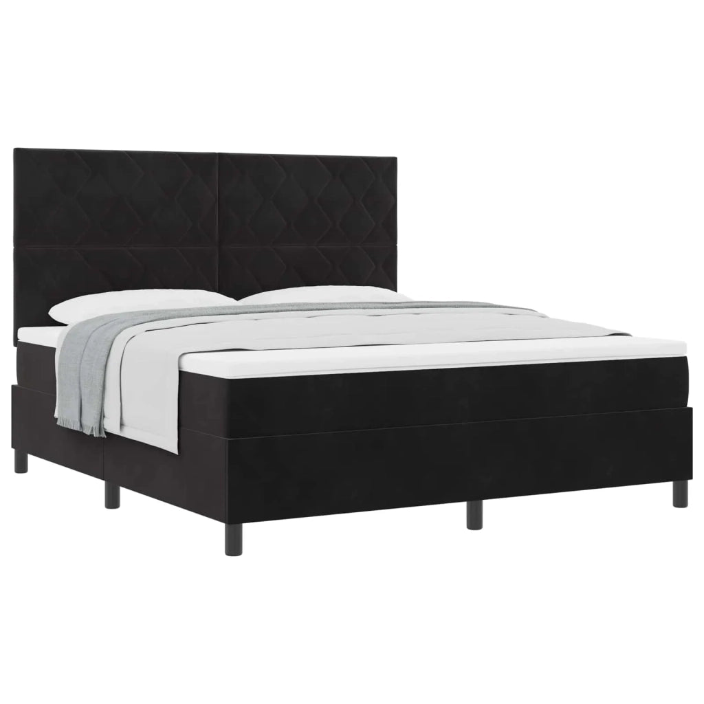 Letto a molle con materasso Nero 180 x 200 cm Velluto 3339916
