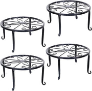 Set di 4 supporti per piante in metallo da 23 cm per vasi per piante, vasi per fiori, supporto per bottiglie e decorazione per tavola e pavimento: nero