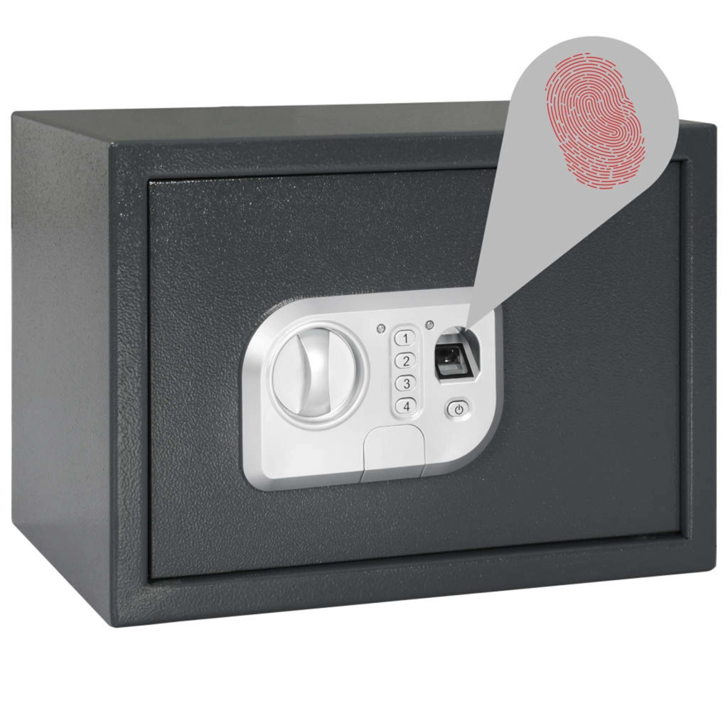Cassaforte Elettronica Digitale con Blocco con Impronta 25x35x25 cm Acciaio