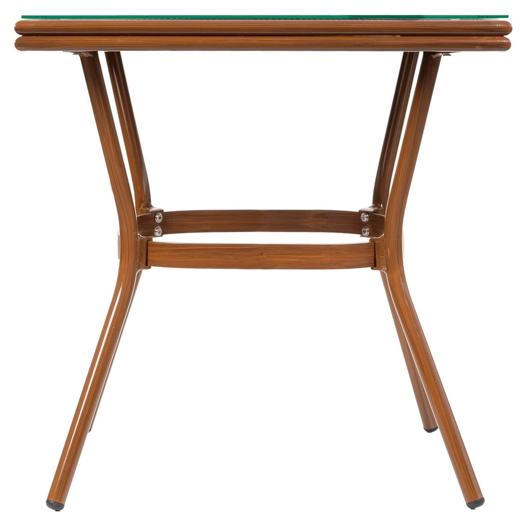 Set tavolo e 2 sedie marrone, tavolo: 70x70x72. sedia (2): 55x58x88
