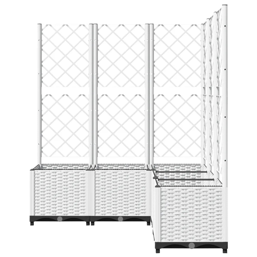 Fioriera | Cassetta per fiori | Vaso da Giardino con Graticcio Bianco 120x120x136 cm PP