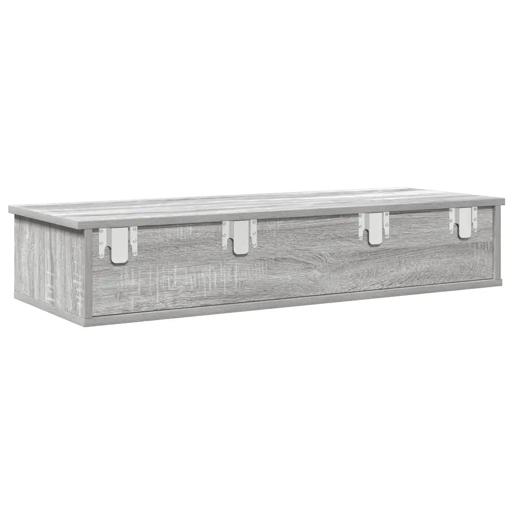vidaXL Scaffale a Parete con Cassetti Grigio 100x37,5x19 cm Truciolato
